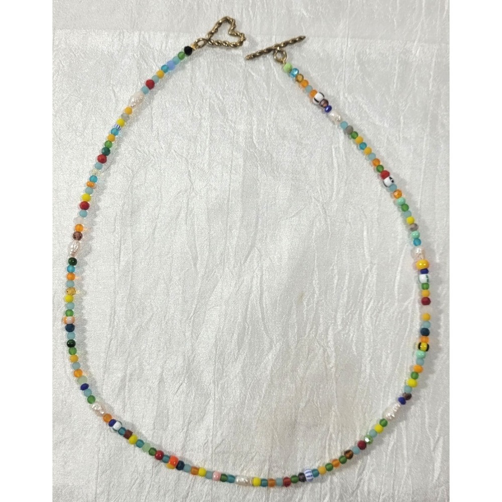 Luiny Caro Seed Necklace - Cultured Pearls, Glass & Crystal Beads - 16" - $98